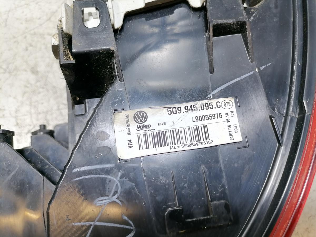 VW Golf 7 original R&uuml;cklicht R&uuml;ckleuchte Schlussleuchte links au&szlig;en Kombi Bj.2016